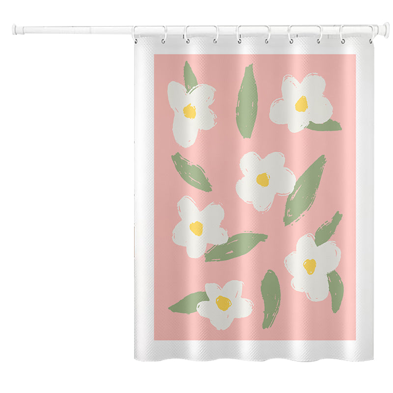 150x180cm Shower Curtain Plant Pattern Polyester Waterproof Curtain 150x180cm Shower Curtain Plant Pattern Polyester Waterproof Curtain